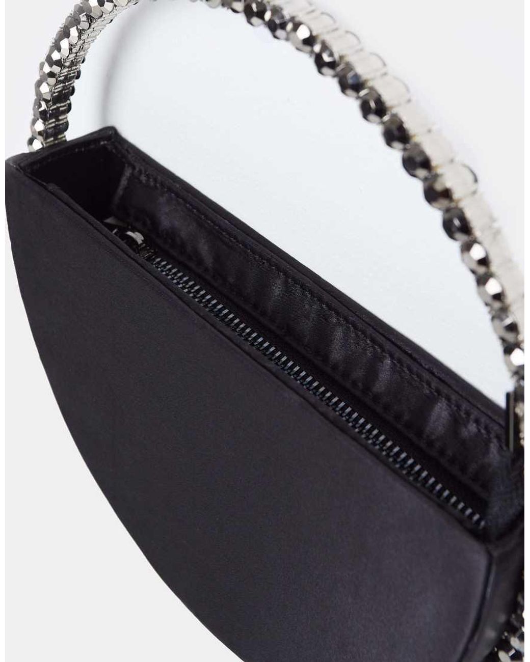 Public Desire Blue The Alessia Satin Circle Diamante Mini Handbag