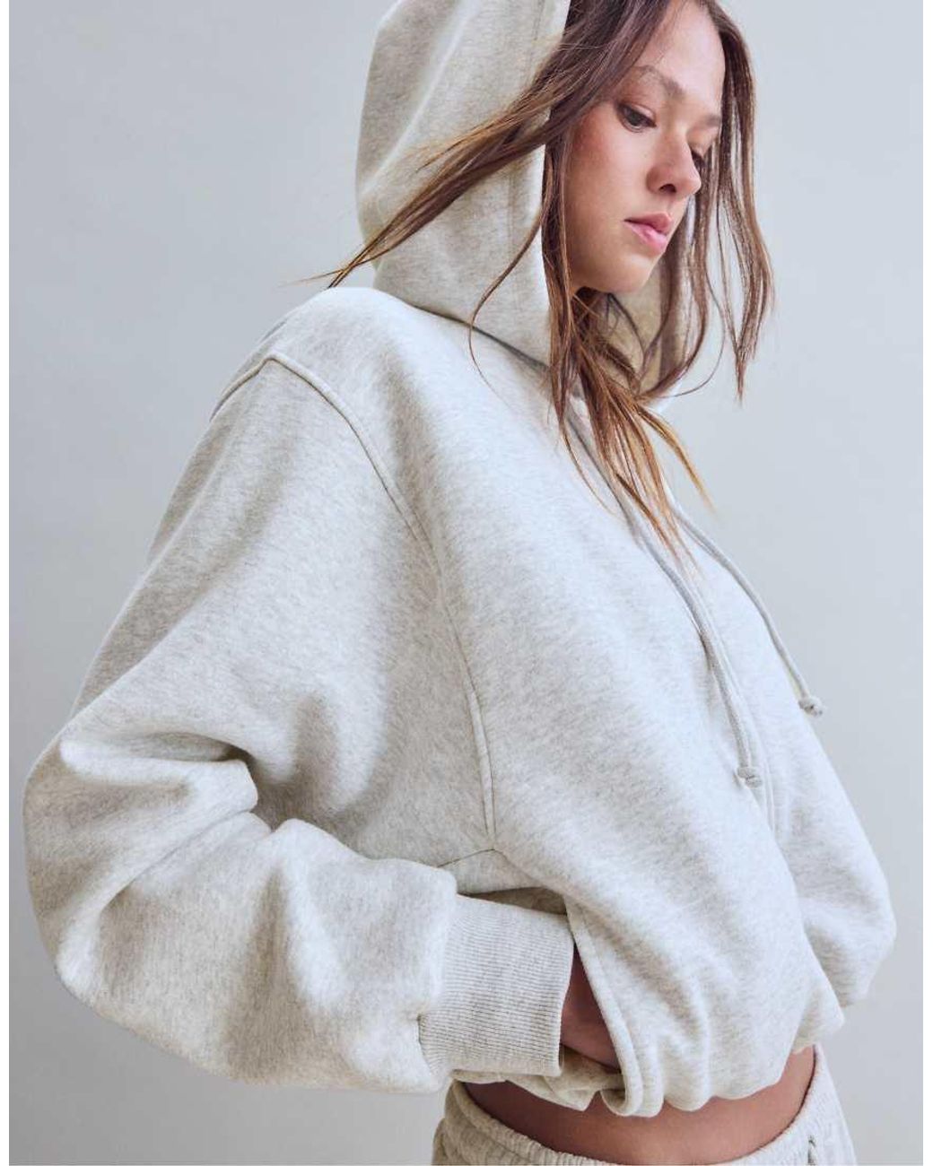 Stradivarius Gray Puffed Sweatshirt