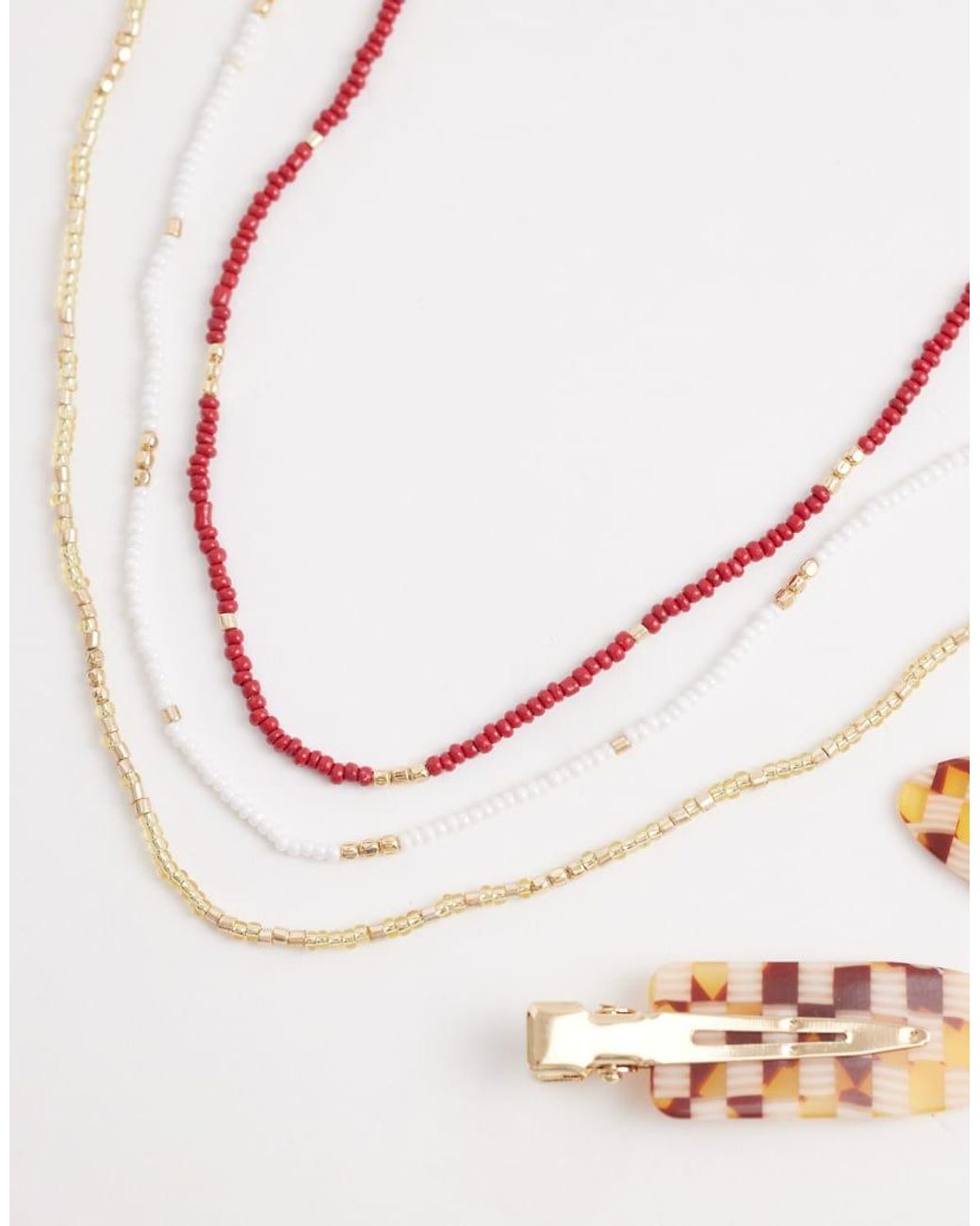 Accessorize White Skinny Beaded Necklace