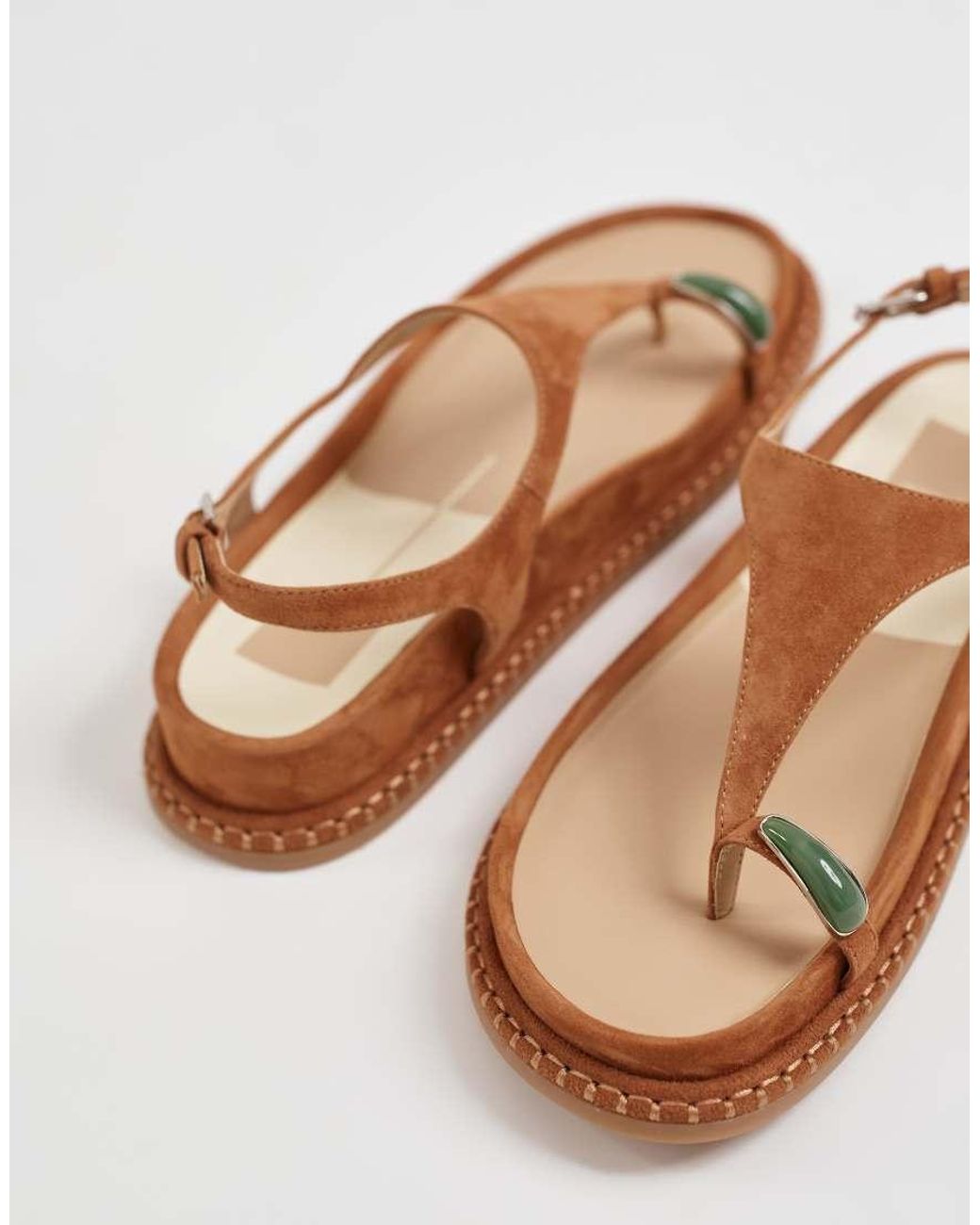 Dolce Vita Blue Stefan Toe Loop Sandals With Gem