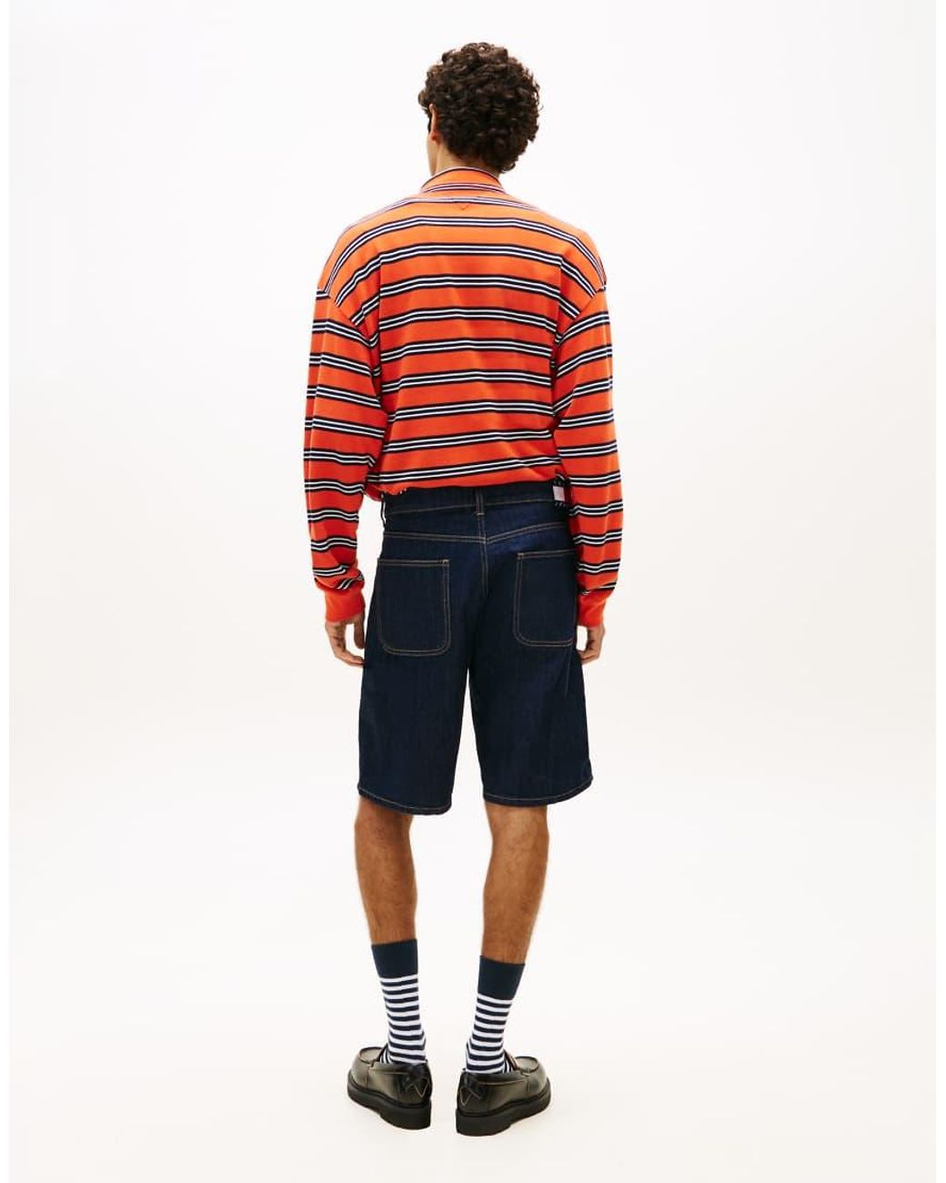 Tommy Hilfiger White Jaimie Relaxed Skater Denim Shorts for men