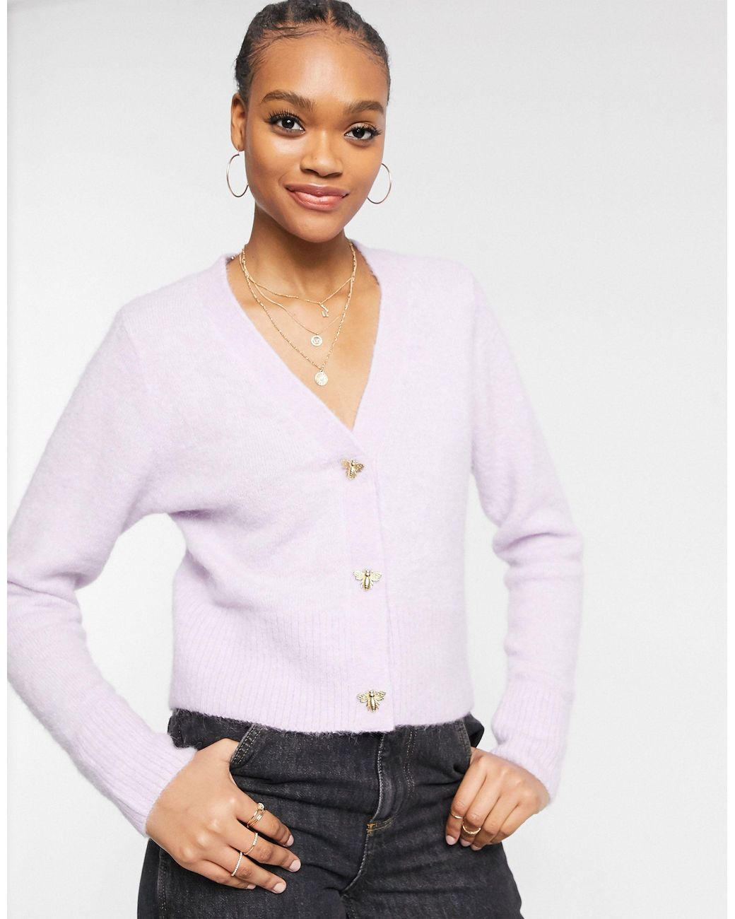 Gilet avec boutons abeilles lilas Other Stories en coloris Violet Lyst