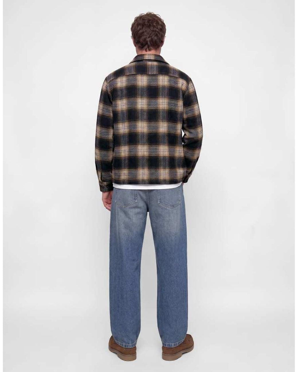 Jack & Jones Gray Soho Relaxed Fit Spread Collar Long Sleeve Shirt for men