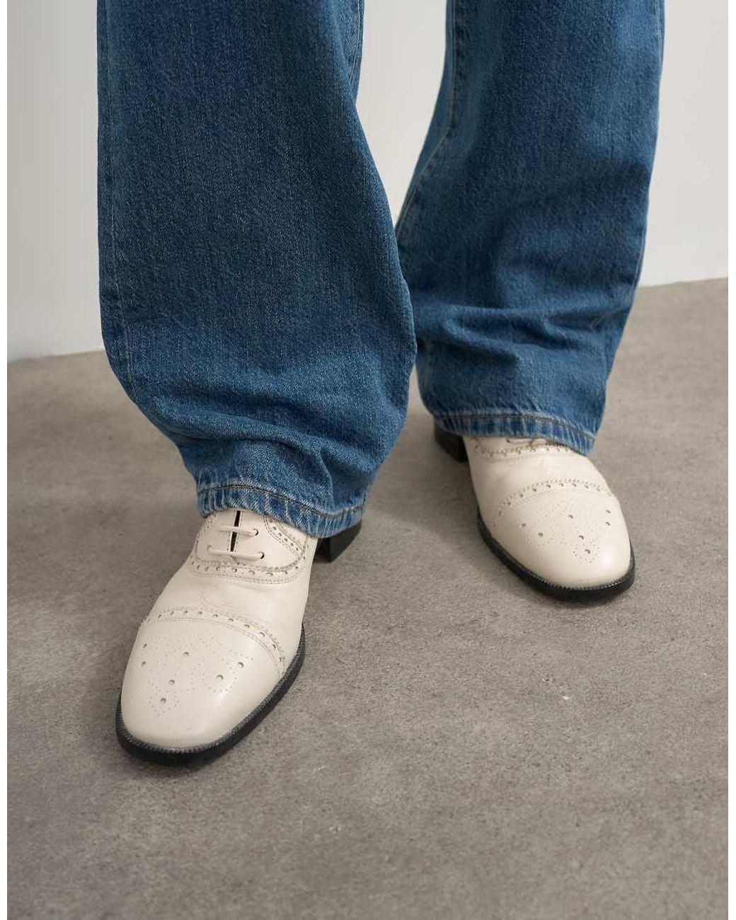 TOPSHOP Blue X Talia Byre Premium Real Leather Brogue