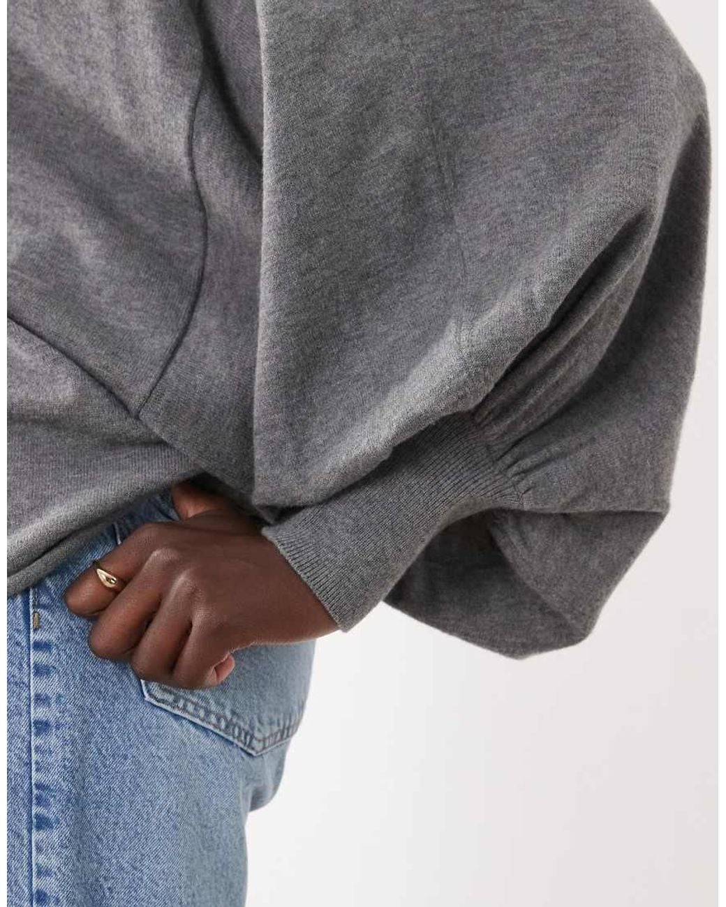 ASOS Gray Batwing Roll Neck Jumper