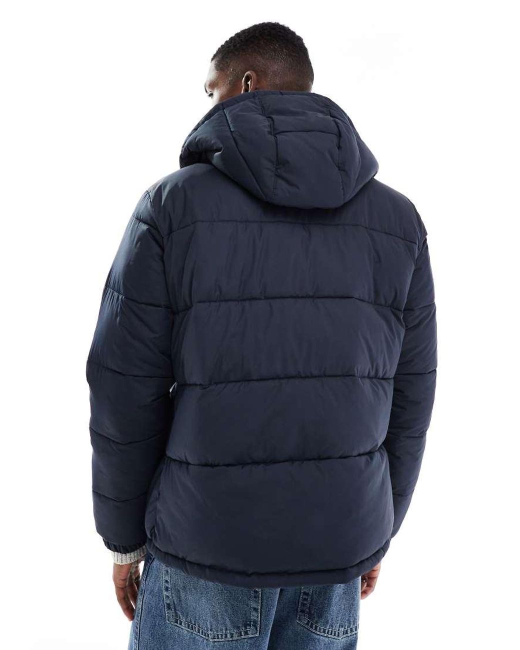 JJ Rebel Blue Puffer Jacket With Hood for men