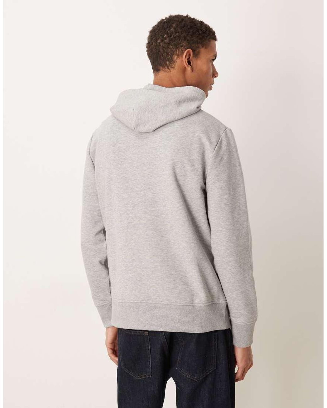 Gant Gray Varsity Logo Print Hoodie for men