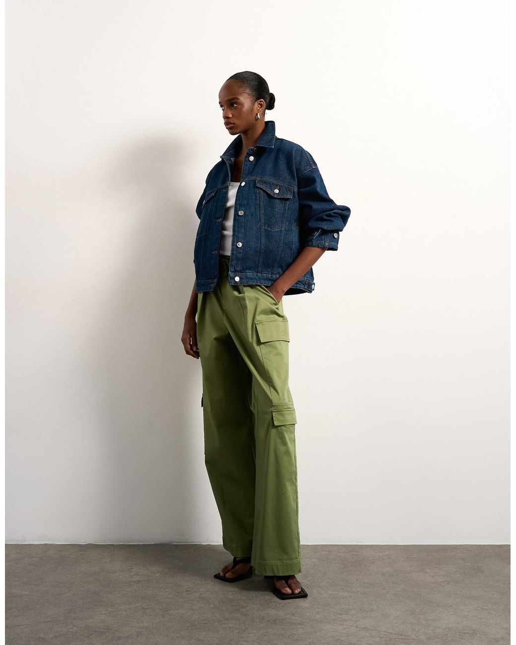 TOPSHOP Blue – bauschige jeansjacke