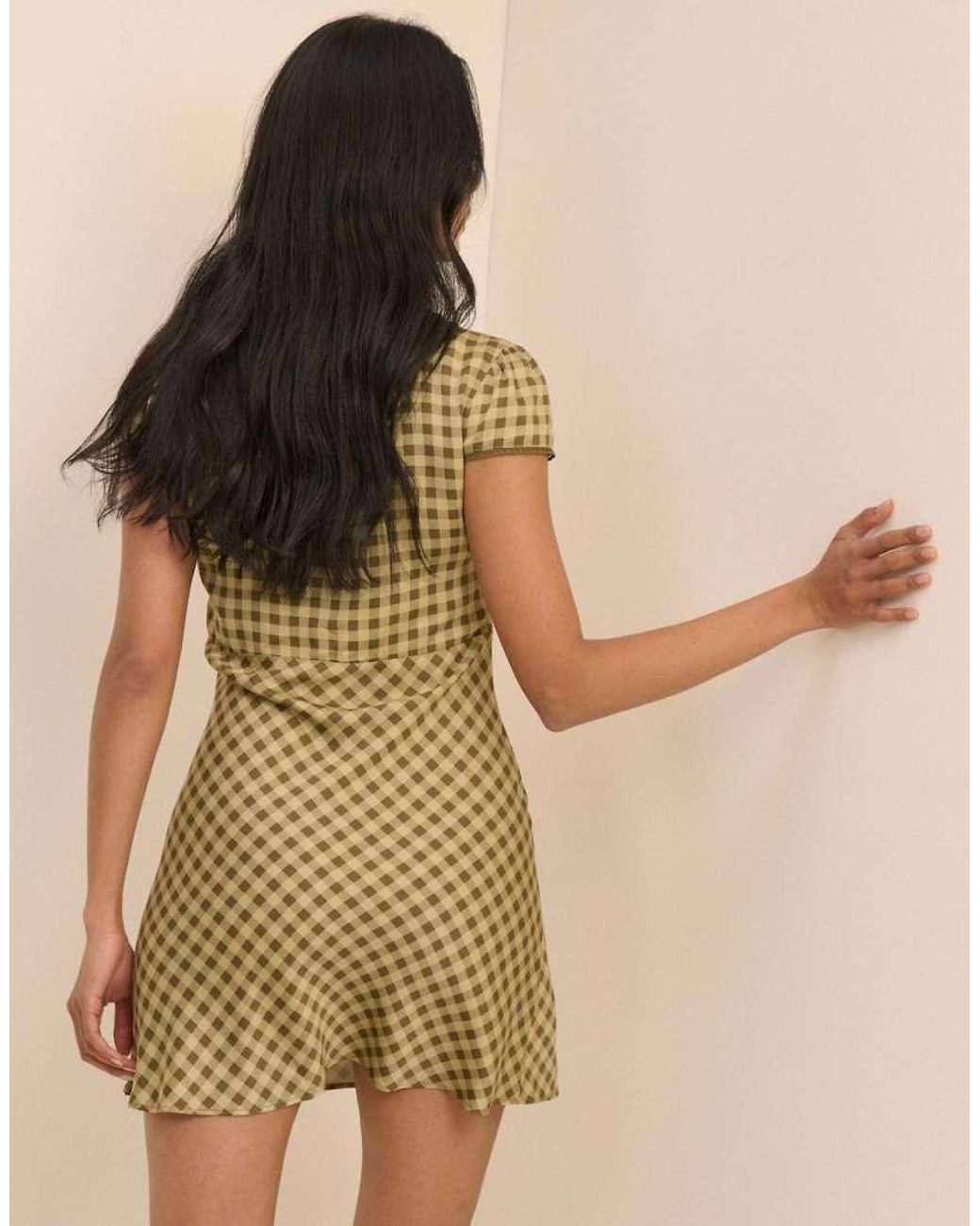 Nobody's Child Natural Gingham Rosa Mini Dress