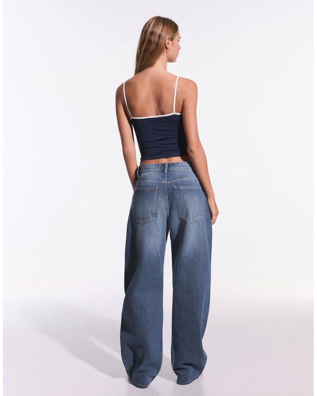 Bershka Blue Strappy Top