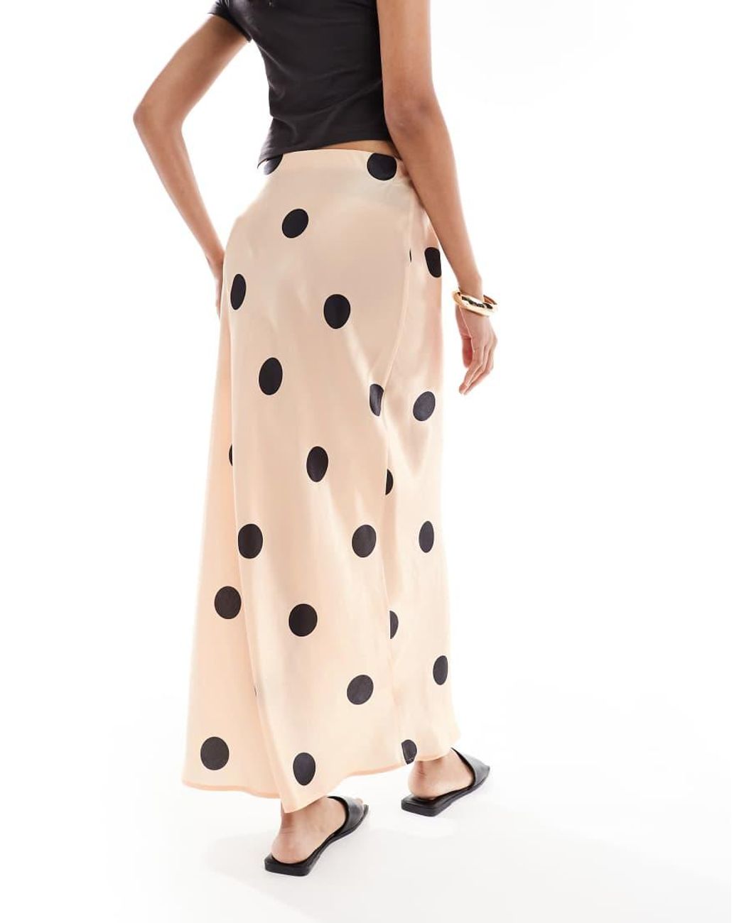 ASOS White Low Rise Satin Maxi Skirt