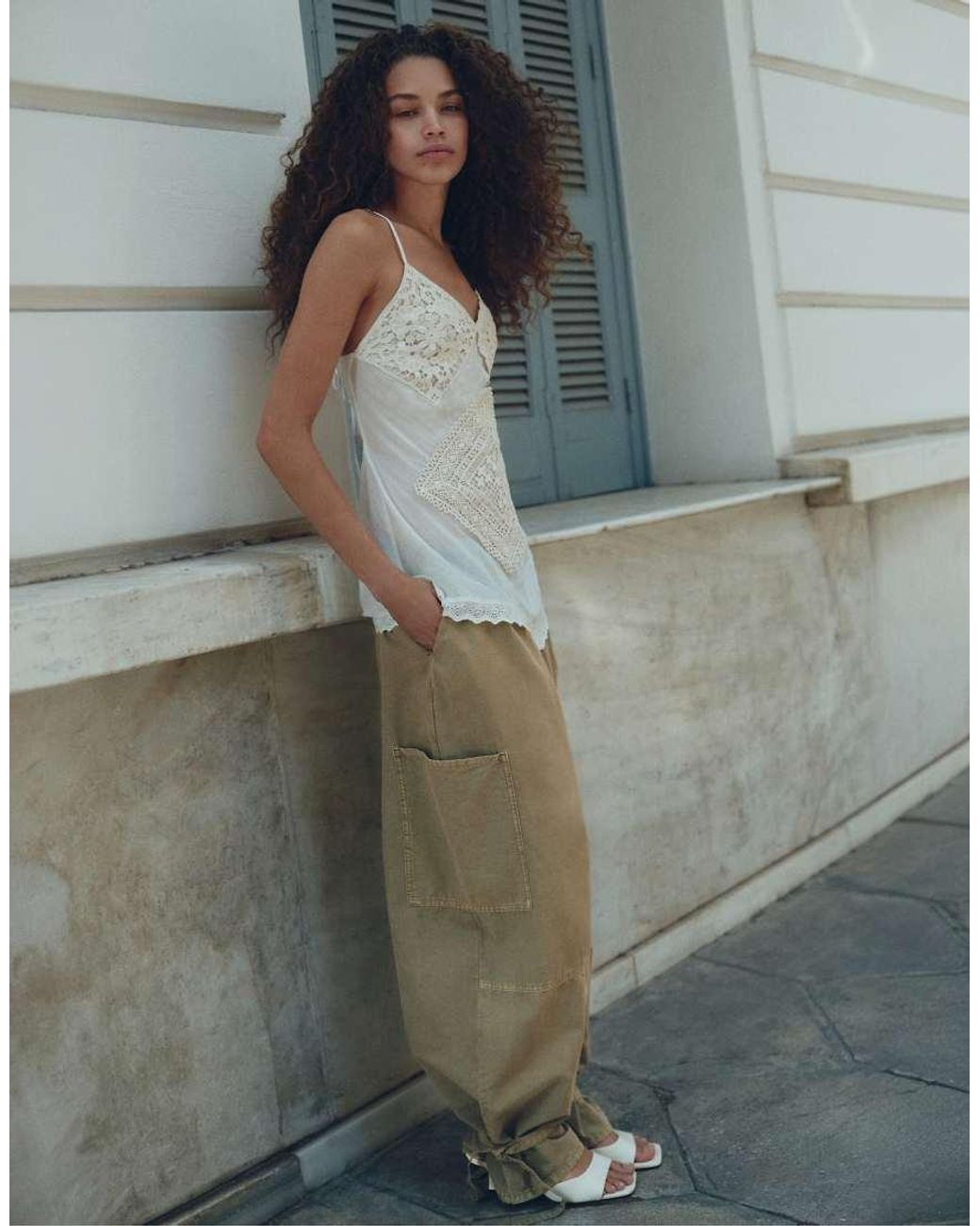 Pull&Bear Gray Utility Barrel Trousers