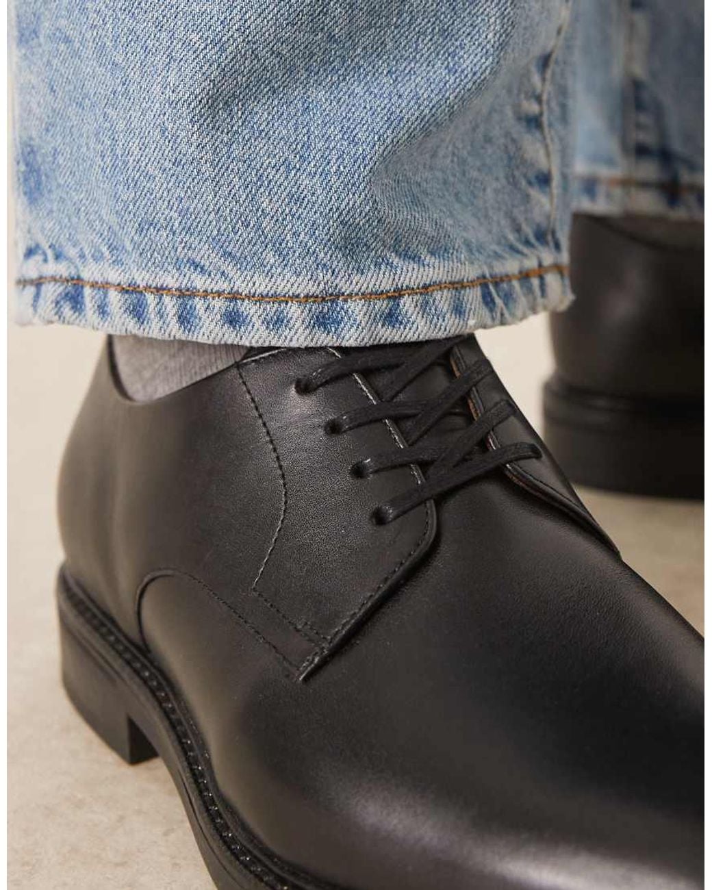 Polo Ralph Lauren Blue Asher Leather Derby Dress Shoe for men