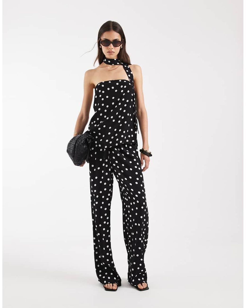 Vero Moda Black Woven Bandeau Top With Scarf Detail Co-Ord