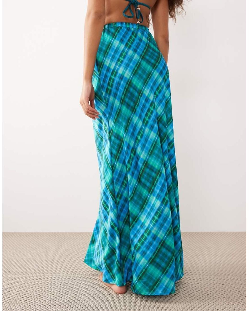 Kulani Kinis Blue Tropic Dip Drawstring Maxi Skirt