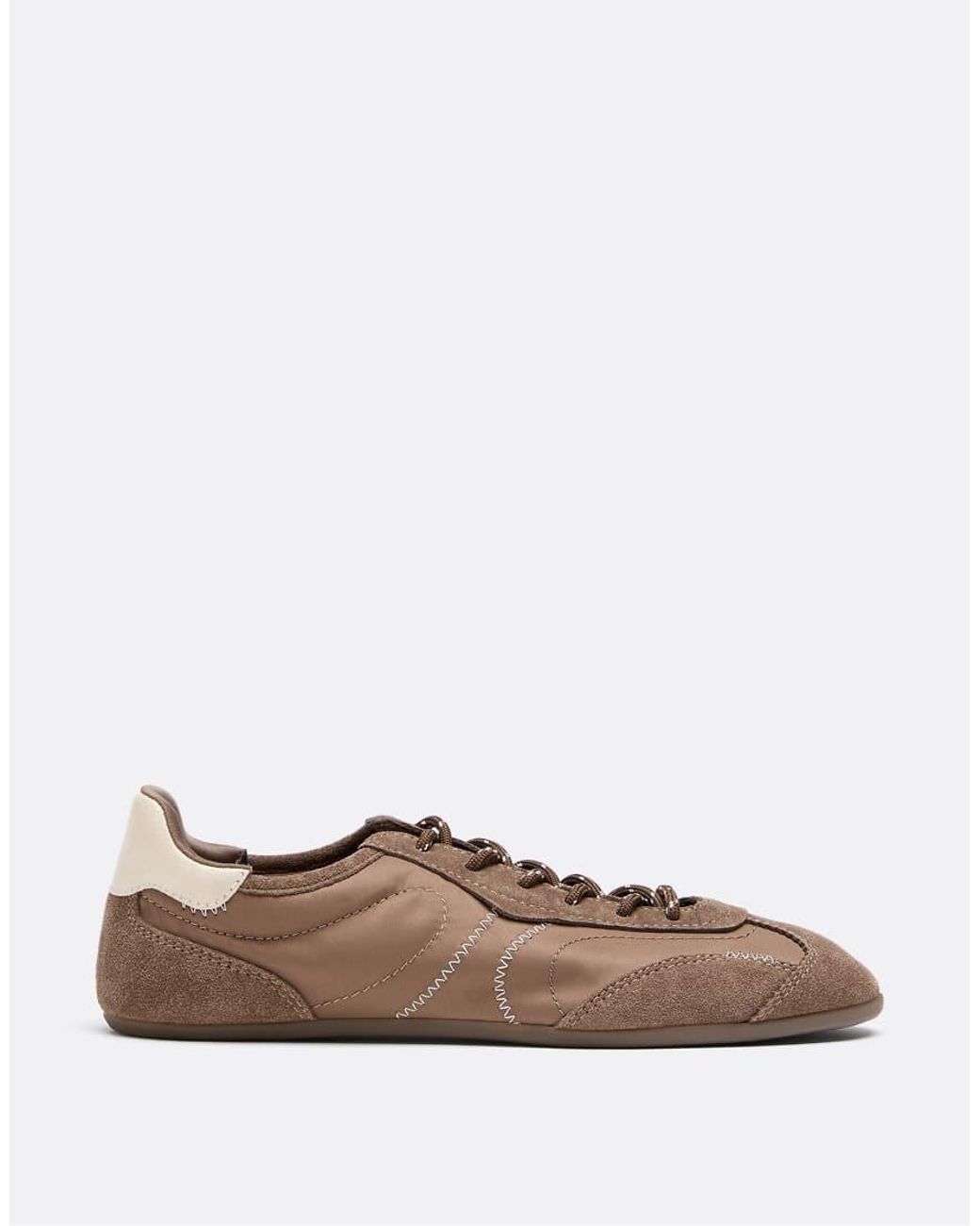 Stradivarius Brown Lace-Up Leather Detail Sneakerinas