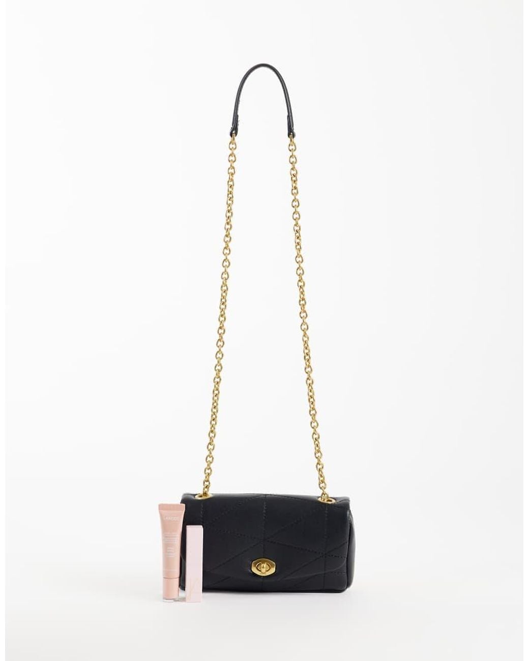 Borsa A Tracolla Nera Con Catenina di Mango in White