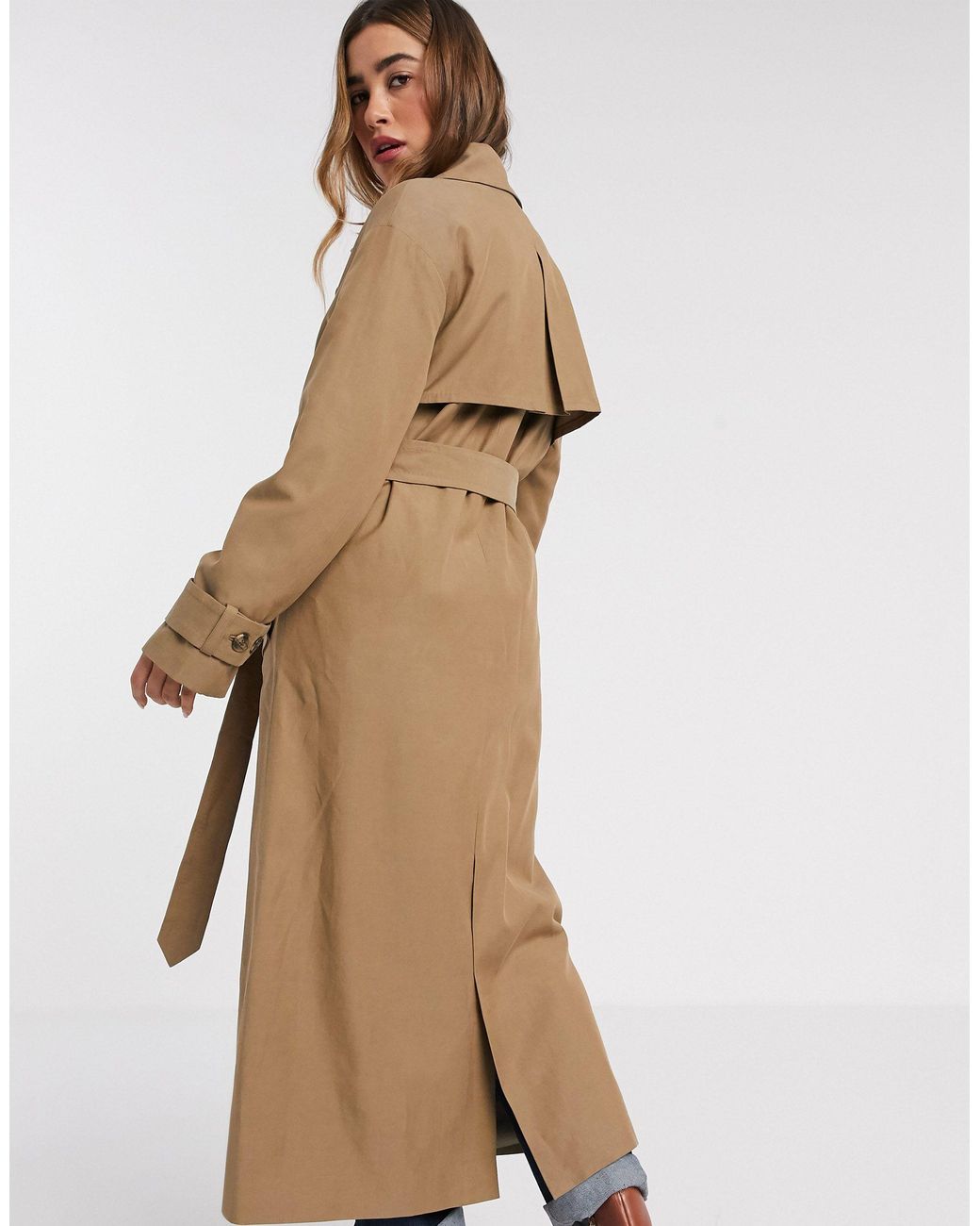 Mango Maxi Trench Coat in Brown | Lyst