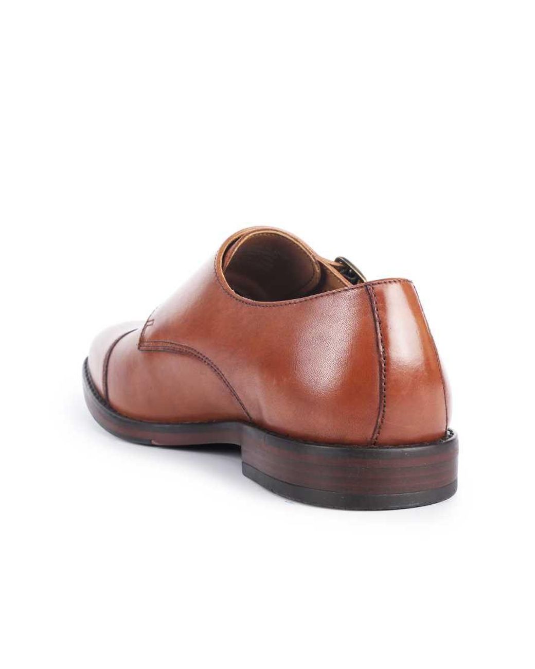 Thomas Crick Brown Aubry Leather Double Monk Strap Shoes for men