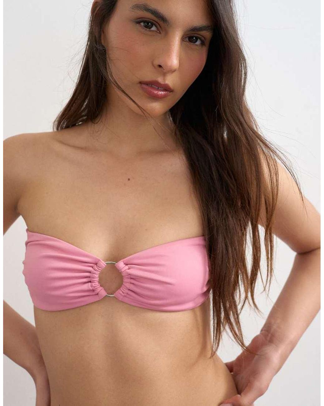 TOPSHOP Brown Thailand Bandeau Bikini Top