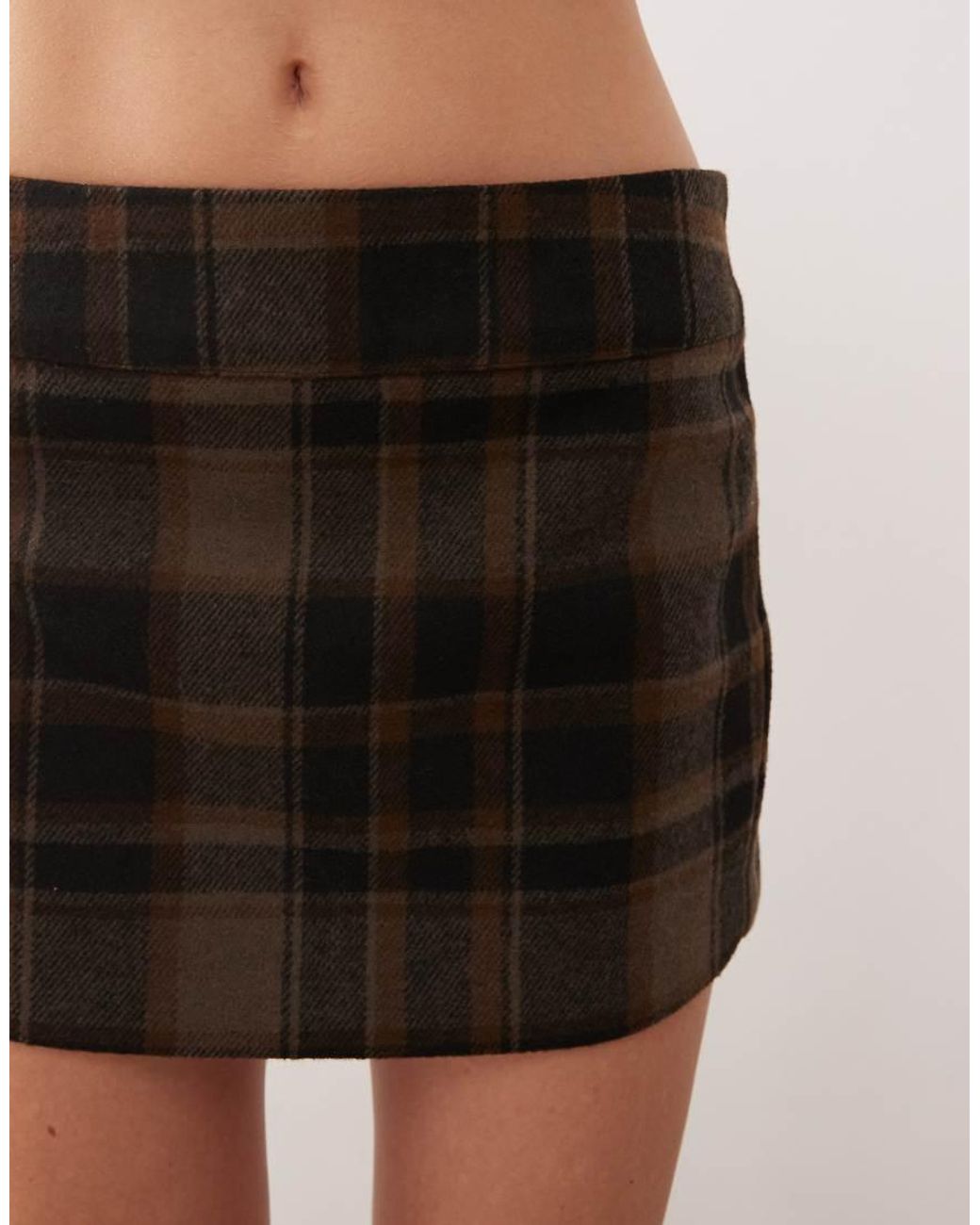 Monki Natural Low Waisted Tailored Mini Skirt