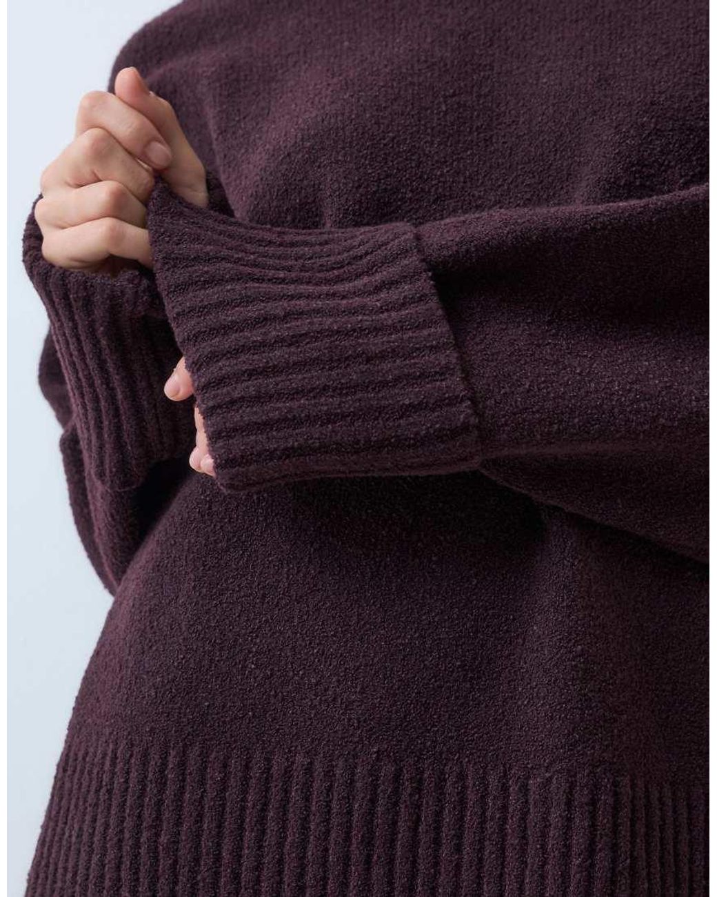 Pretty Lavish Blue Camille Borg Knit Oversized Jumper With Ribbed Detail