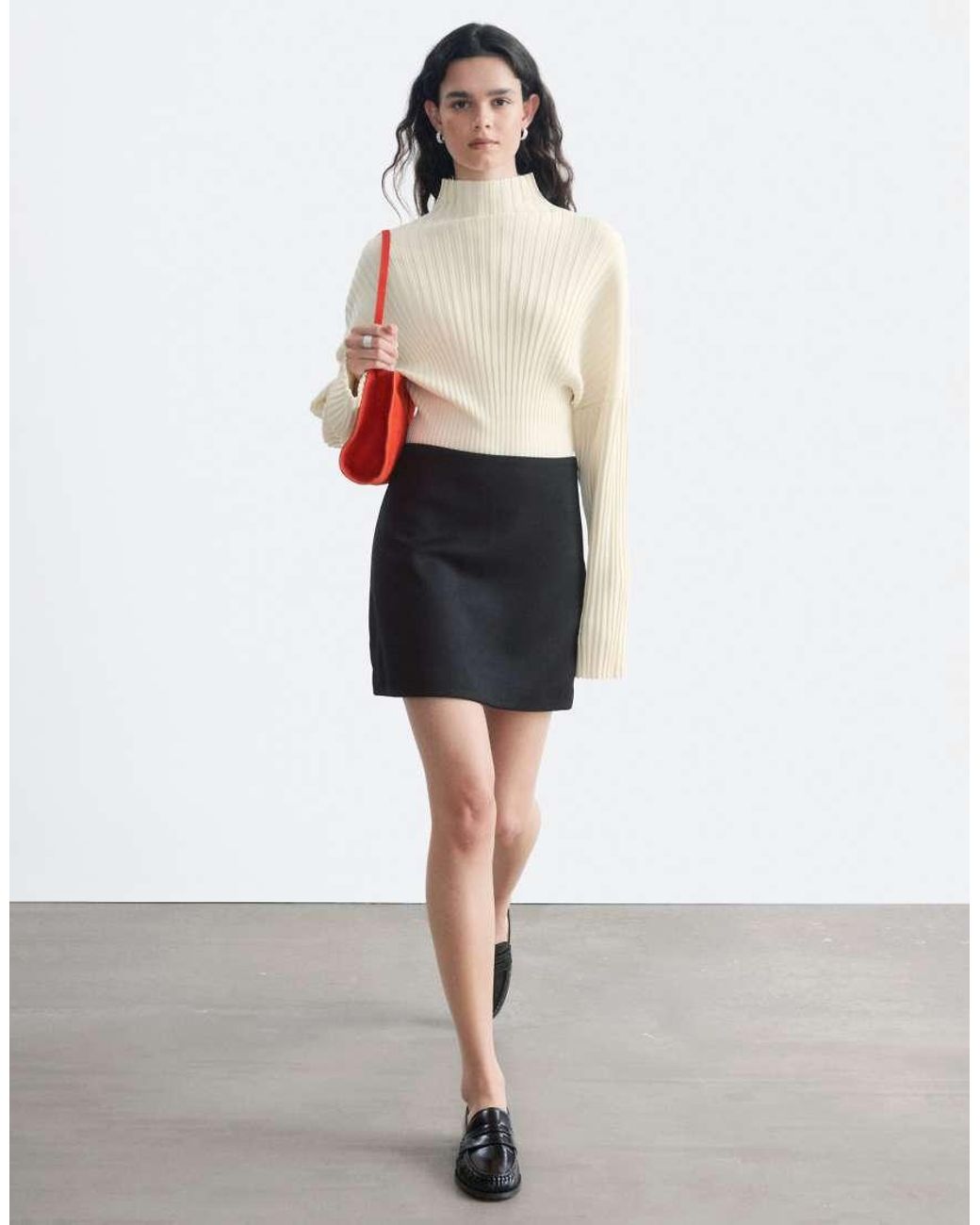 & Other Stories White Wool Blend Mini Skirt