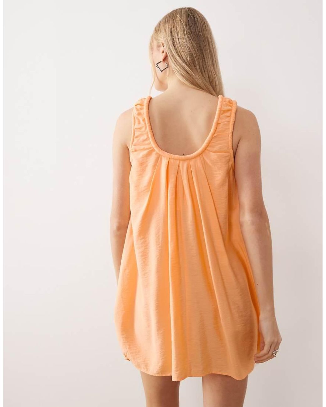 ASOS Natural Ruched Neck Mini Sundress