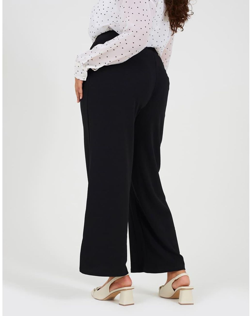 Brave Soul Black Curve Bootcut Trousers With Tie Belt