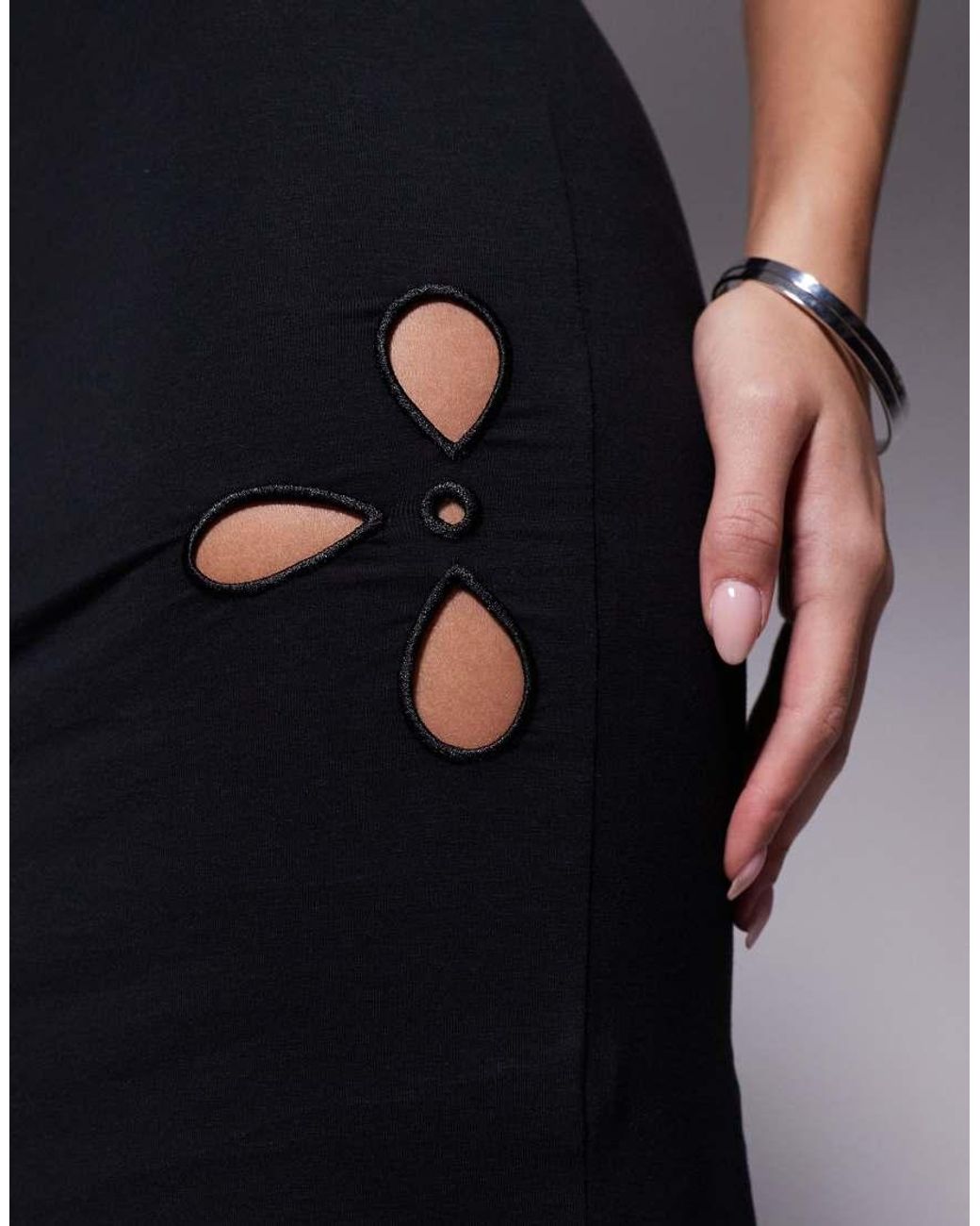 GOOD AMERICAN Blue Cut Out Detail Midi Dress