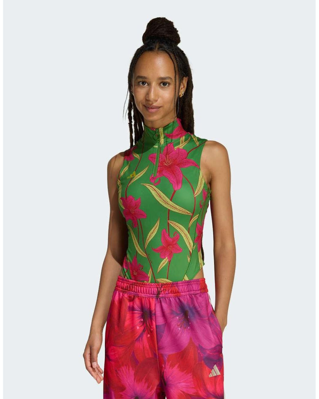 Adidas Originals Green Adidas X Farm Rio Bodysuit