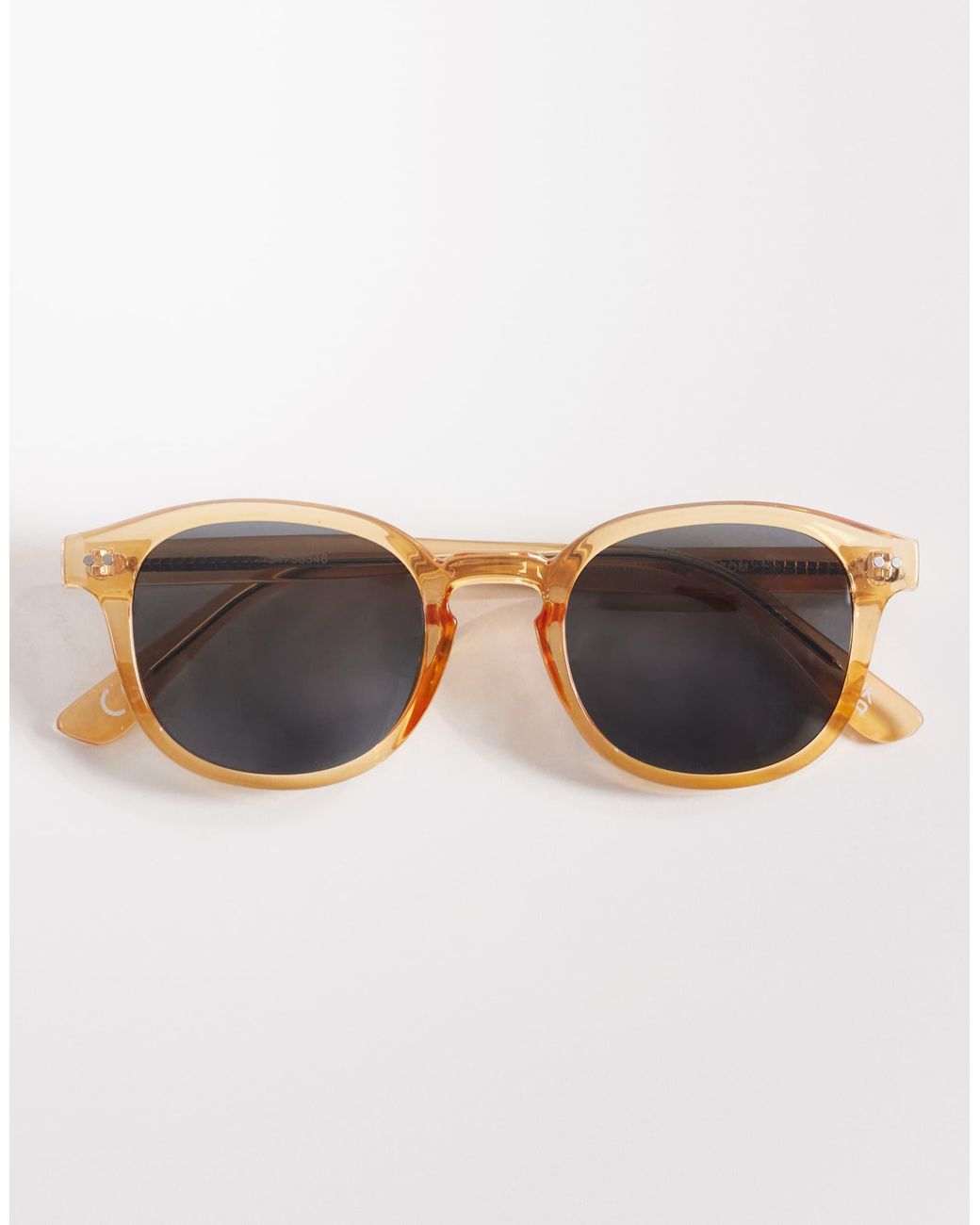 ASOS Natural Premium Round Sunglasses for men