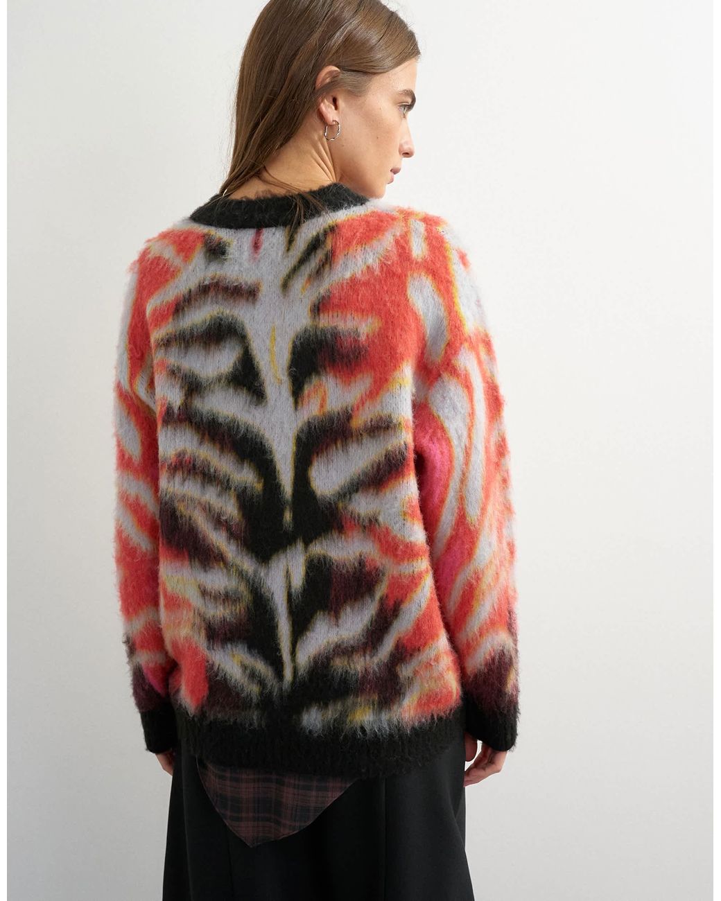 TOPSHOP Red Gestrickter, flauschiger pullover