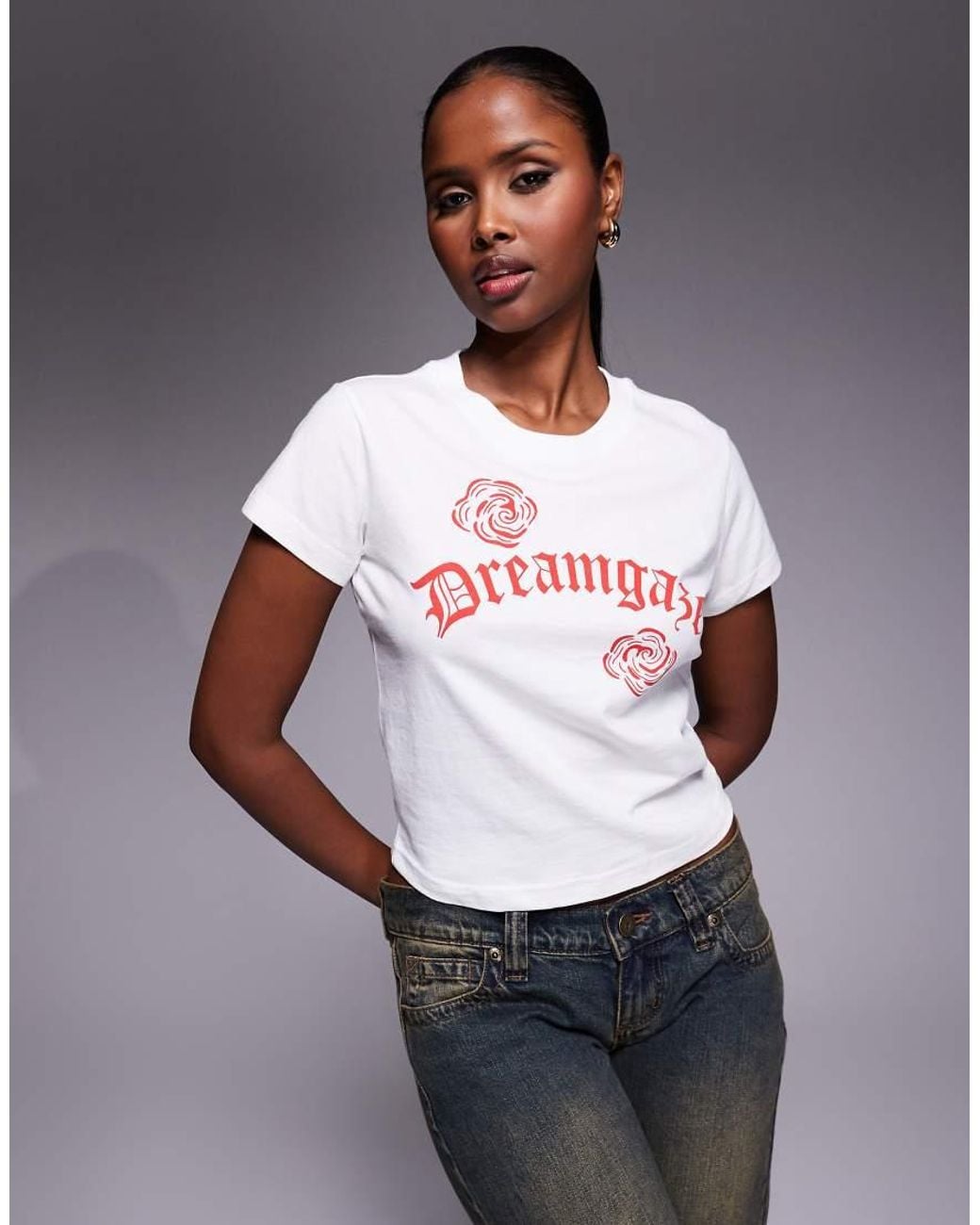 Abrand Jeans Gray Dreamgaze Short Sleeve Baby Tee