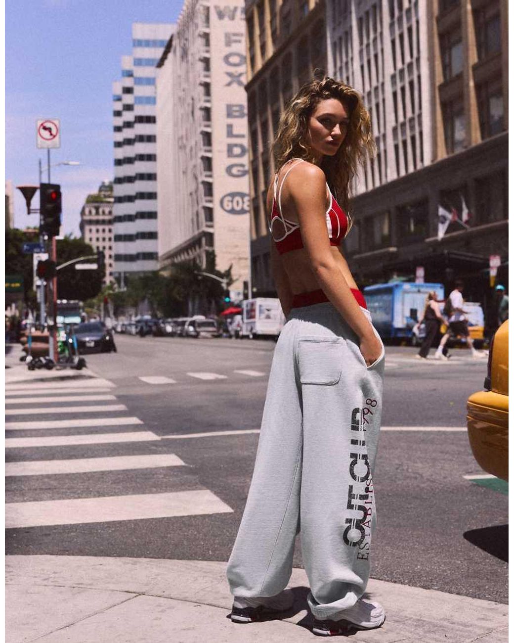Bershka Gray Graphic Plush Joggers