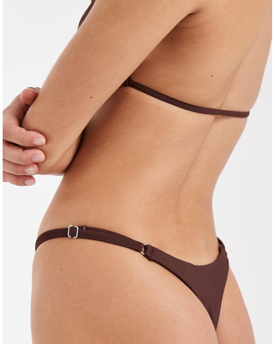 Pieces Natural Adjustable Thong Bikini Bottoms Co-ord