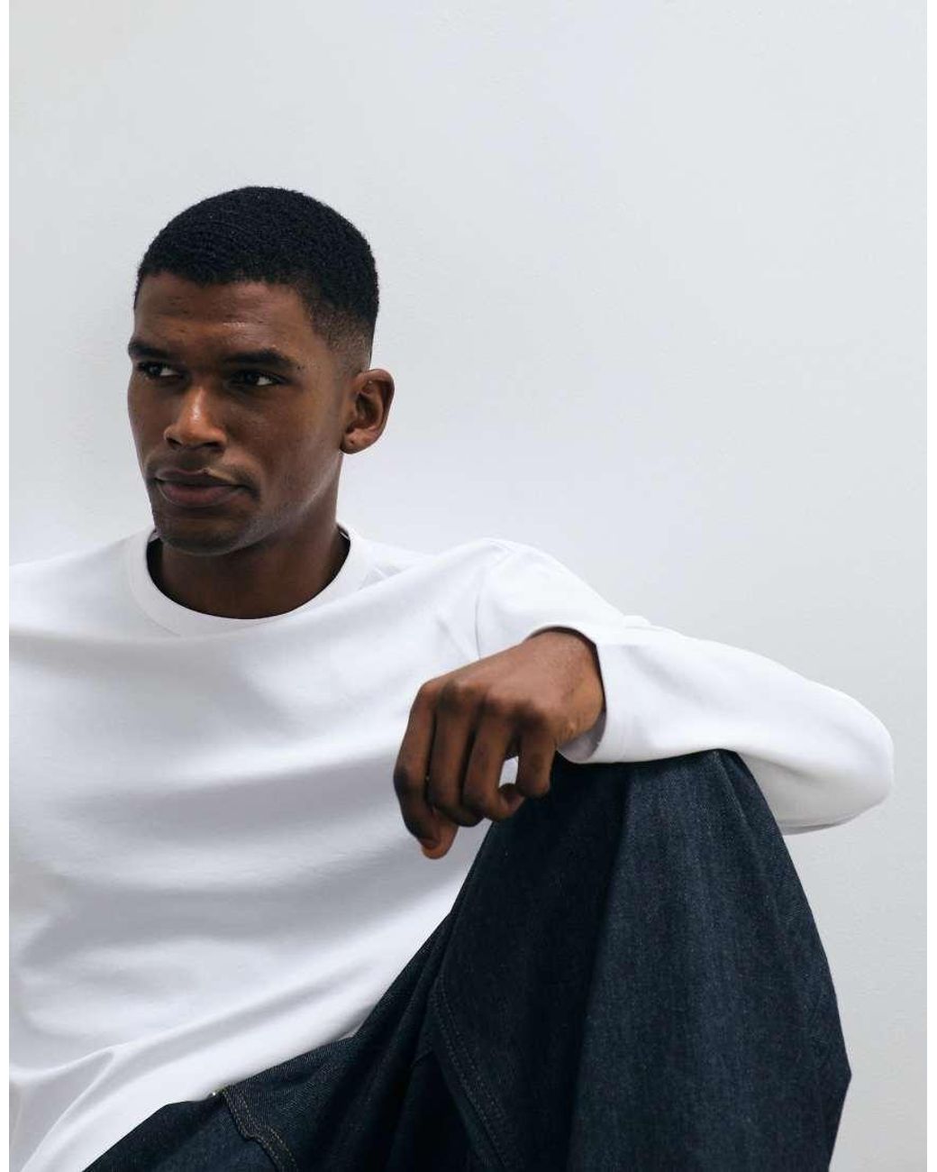 ASOS White Breathemax Heavyweight Regular Fit Long Sleeve T-Shirt for men