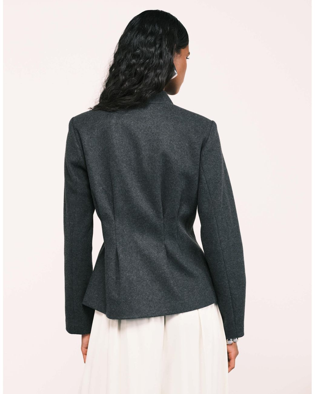 ONLY Black Wool Look Structured Button Up Coat