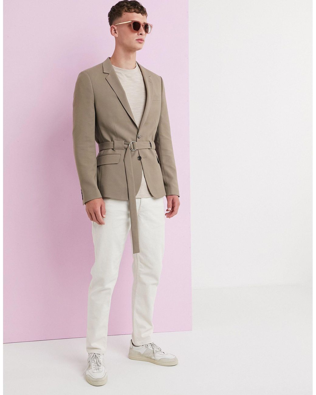 Veste avec ceinture homme new arrivals