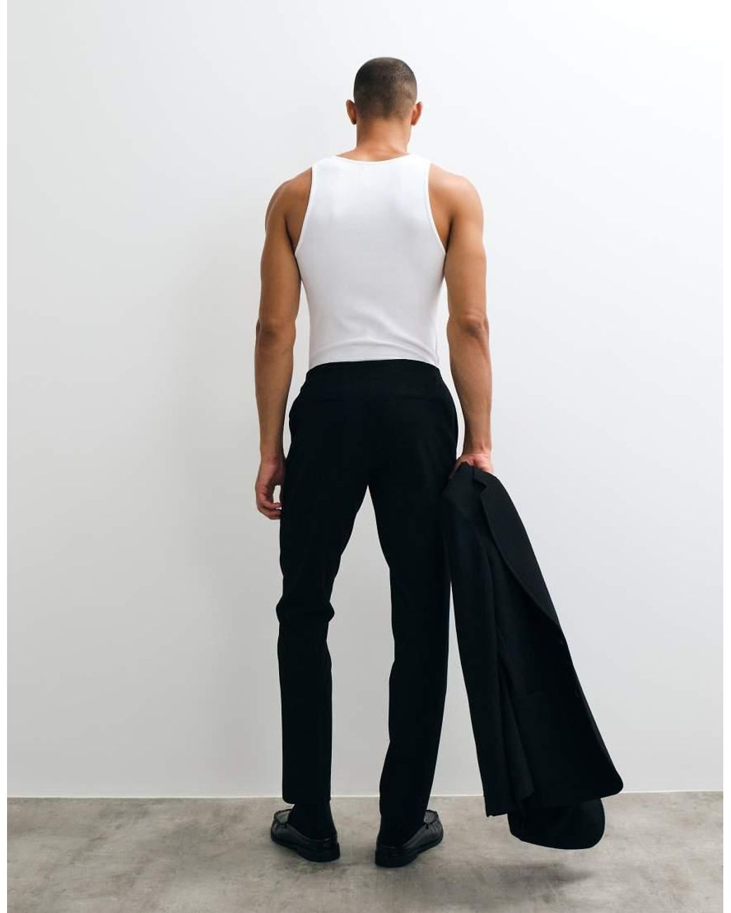 ASOS Black Stretch Crease Resistant Slim Suit Pants for men