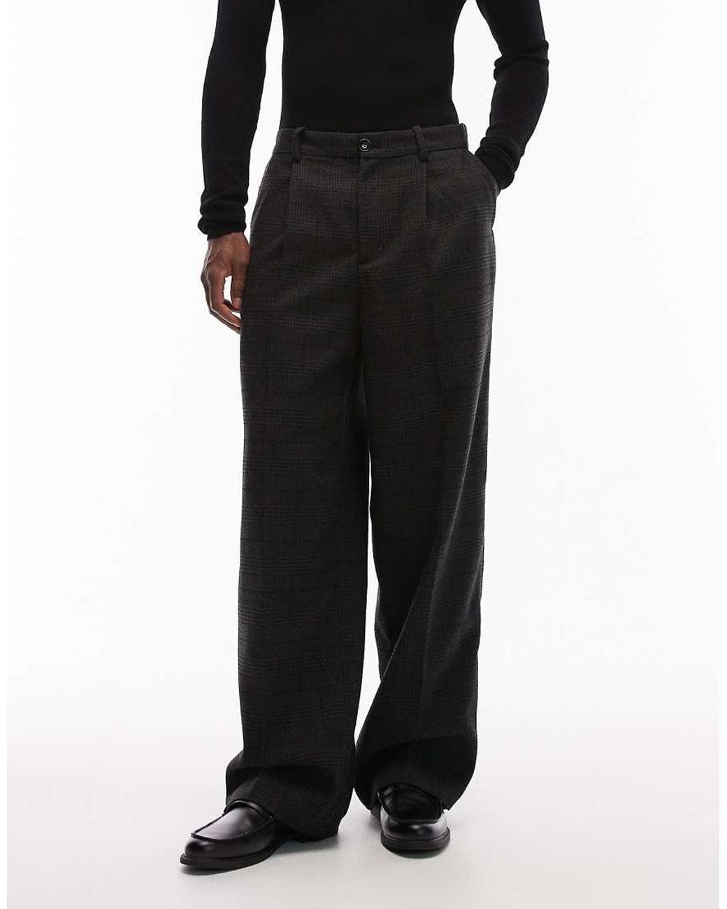 Weekday Black Uno Loose Fit Tailored Trousers for men