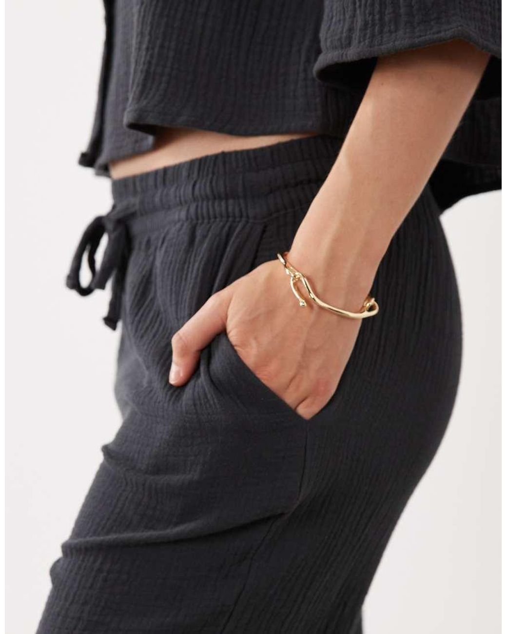 Jdy Black Wide Leg Cheesecloth Trousers Co-ord