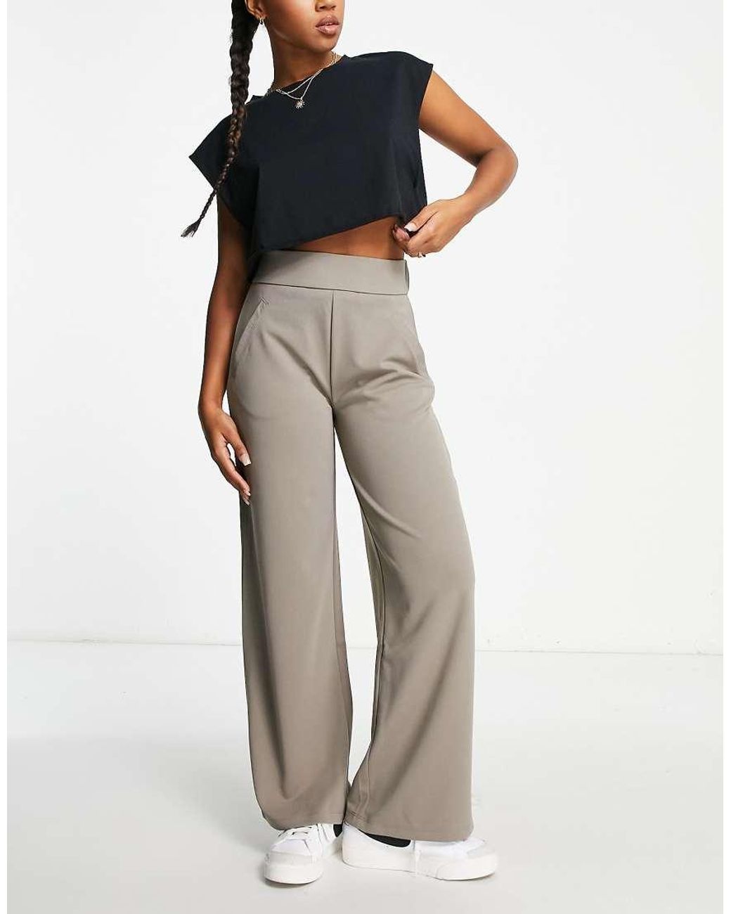 Jdy Gray Wide Leg Tailored Trousers
