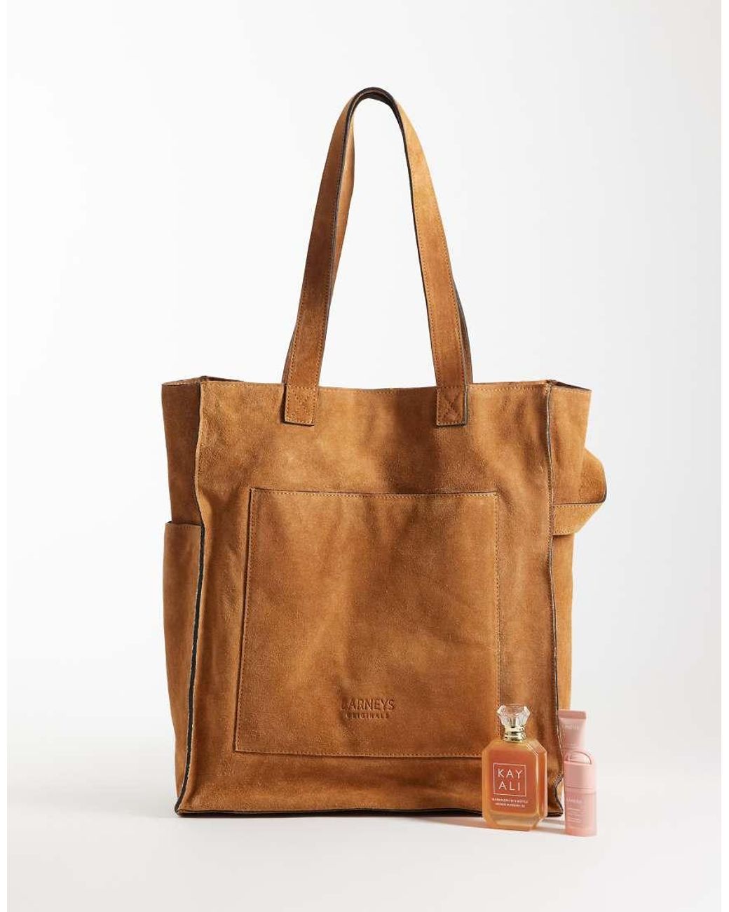 Barney's Originals Brown Tan Real Suede Utility Tote Bag