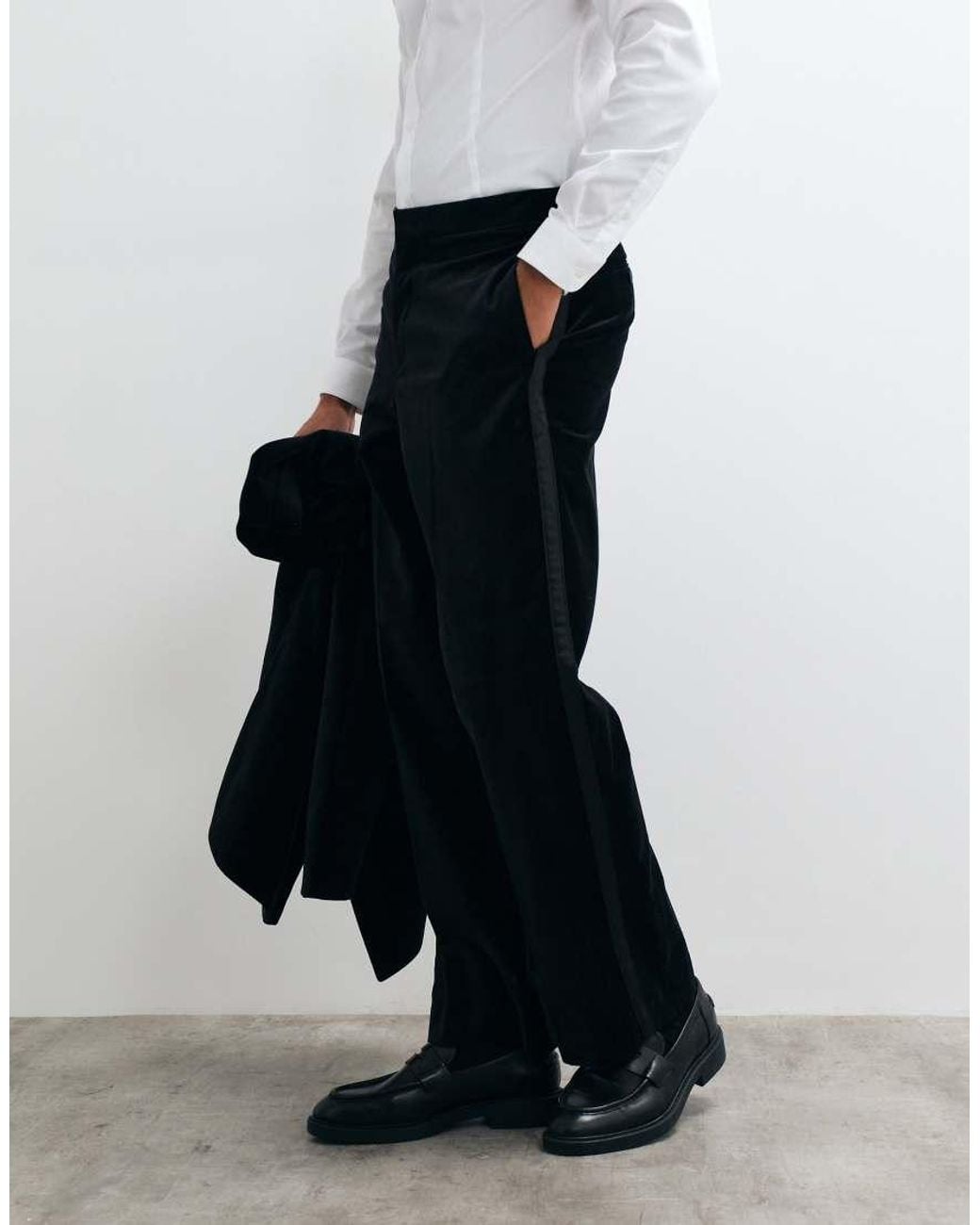 ASOS Blue Wide Suit Trouser for men