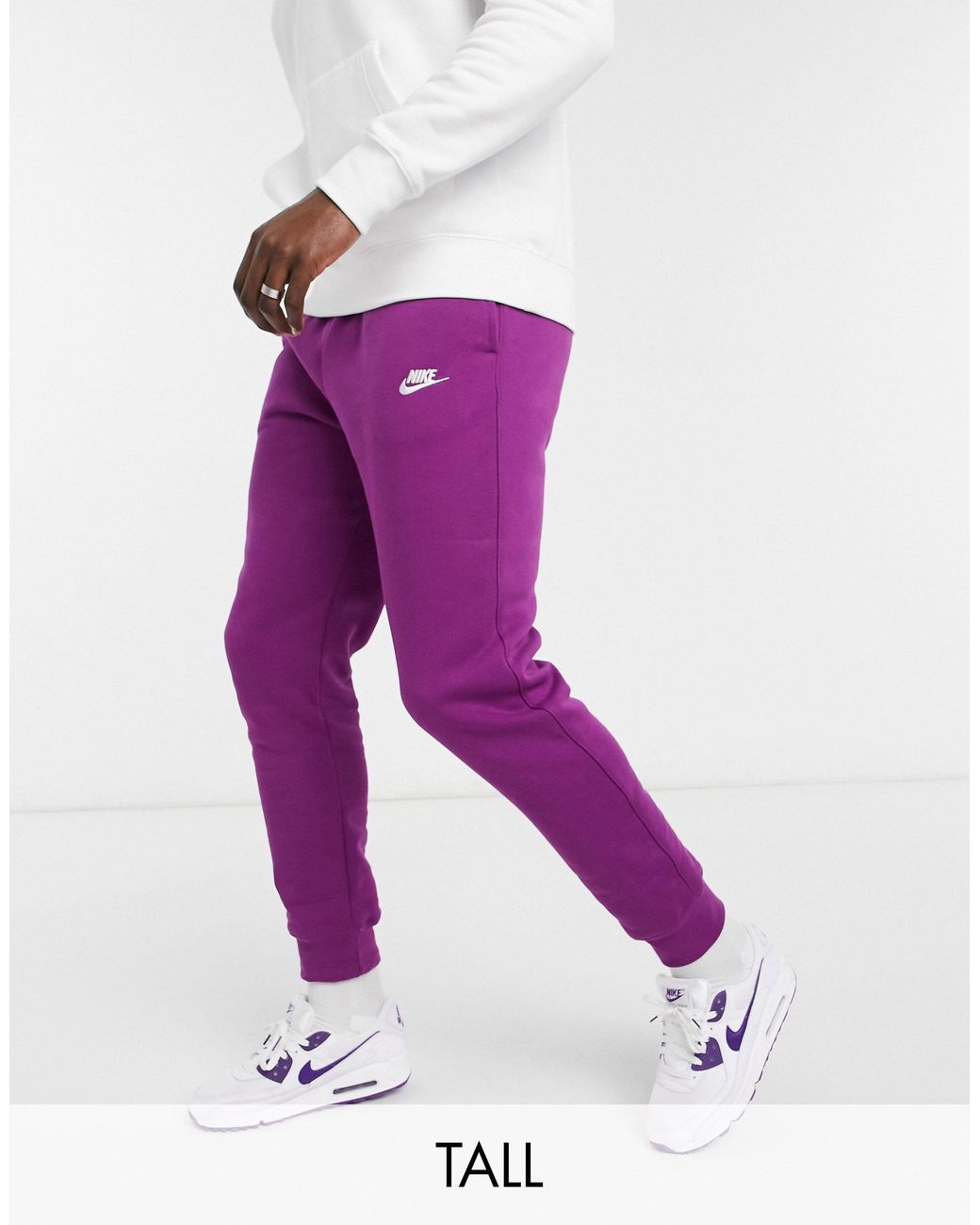 Nike Tall Club Cuffed Sweatpants in Purple for Men - Lyst