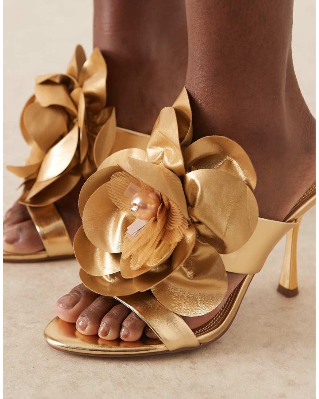 ASOS Brown Nori Oversized Corsage High Heeled Mules