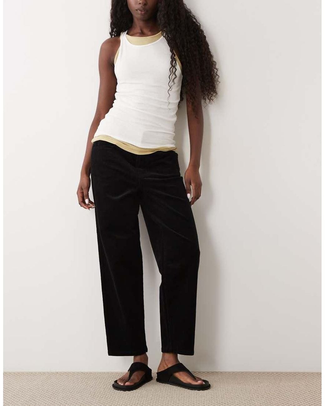 Nobody's Child Black Cord Barrel Leg Trousers
