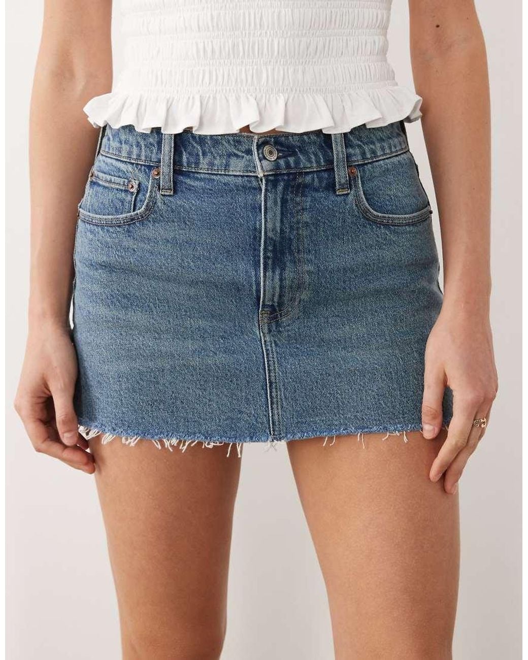 Abercrombie & Fitch Blue Mini Denim Skort