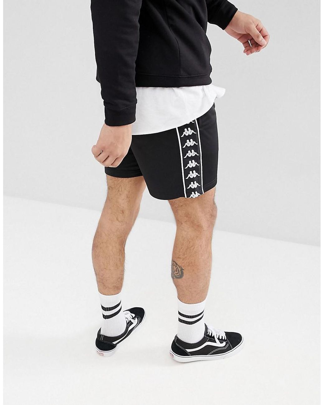Kappa Shorts With Banda Taping In Black for Men | Lyst